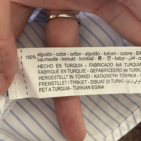 Zara Women Tunic Top Small Blue & White Stripe Business Causal Contemporary - Picture 10 of 14